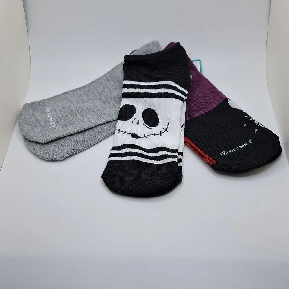Nightmare Before Christmas Women's No Show Socks 3 pair